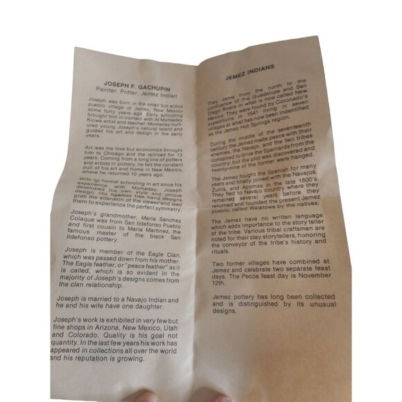 Native American Jemez NM Handpainted Pottery decor Turquoise Feather Gachupin - Picture 3 of 10